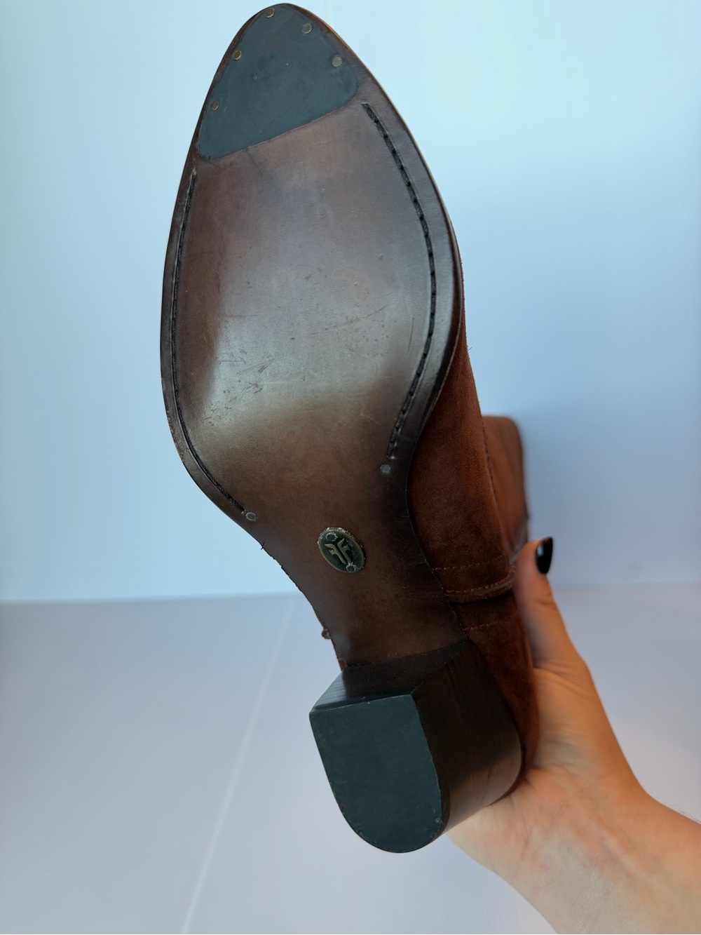 NWB Frye Renee Seam Tall Suede Western Boots 9.5M - Picture 12 of 15